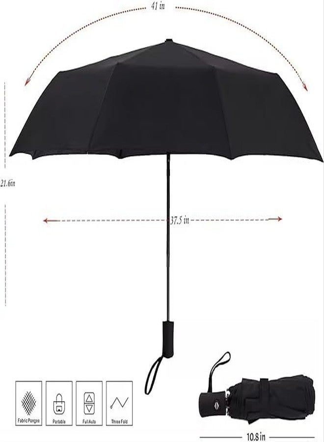 G4Free Portable Auto Travel Umbrella - Windproof for Rain and Wind, Auto Open Close Button, Perfect for Car, Men & Women (Black Dark) - Image 2